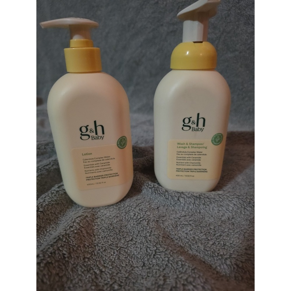 G & H Baby Wash & Shampoo And Lotion Set Plant Based 400mL / 13.52 Fl. oz Bottle